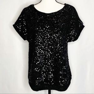 Umgee Oversized Sequin Front Pullover Top